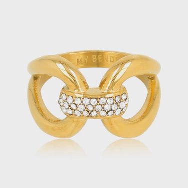 My Bendel gouden ring stainless steel – elegante ring met zirkonia
