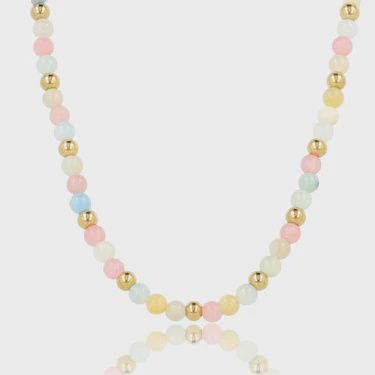 Kralenketting met verschillende Edelstenen - Rose Quartz, Morganite &amp; Moonstone