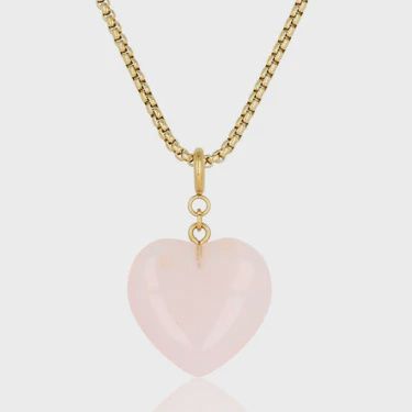 Box ketting 80cm met Rose Quartz Hart