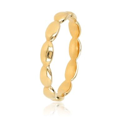 Gouden Aanschuifring met Ovale Vormen - Hypoallergeen Stainless Steel