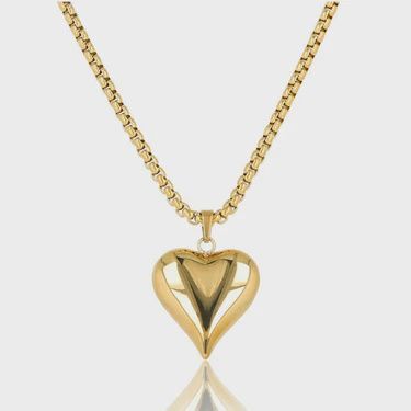 Gouden Ketting met 17mm Hart Bedel