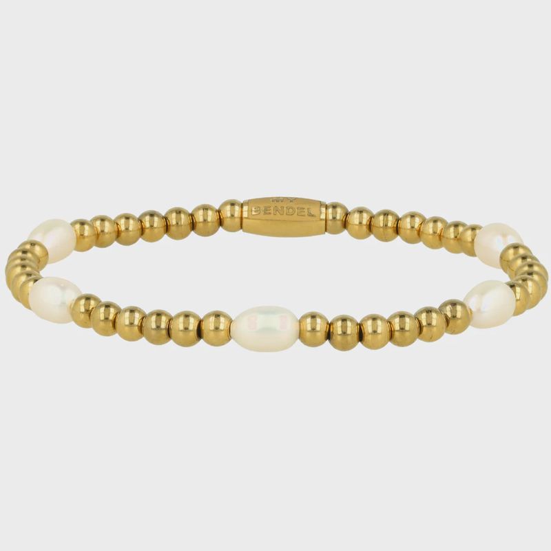 Gouden Kralenarmband met Echte Zoetwater Parels