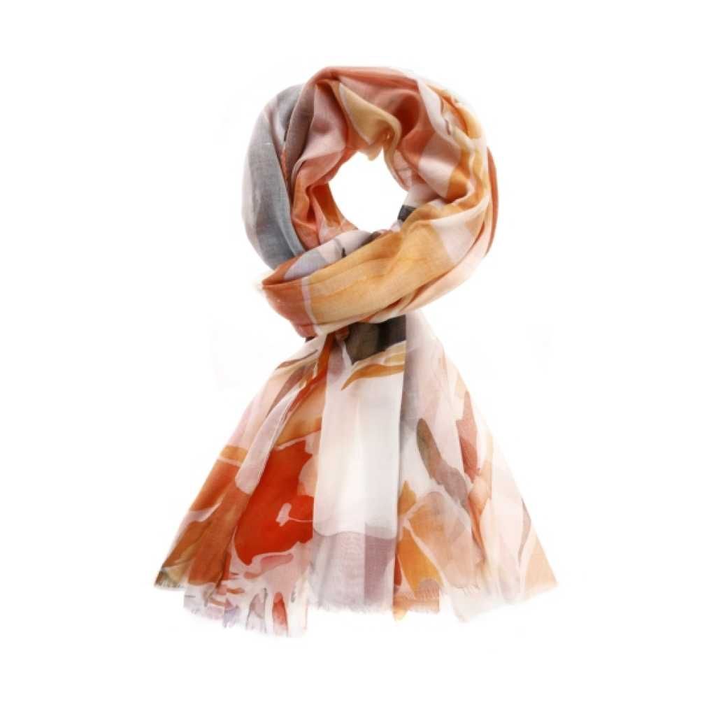 scarf flower light  orange 90x180