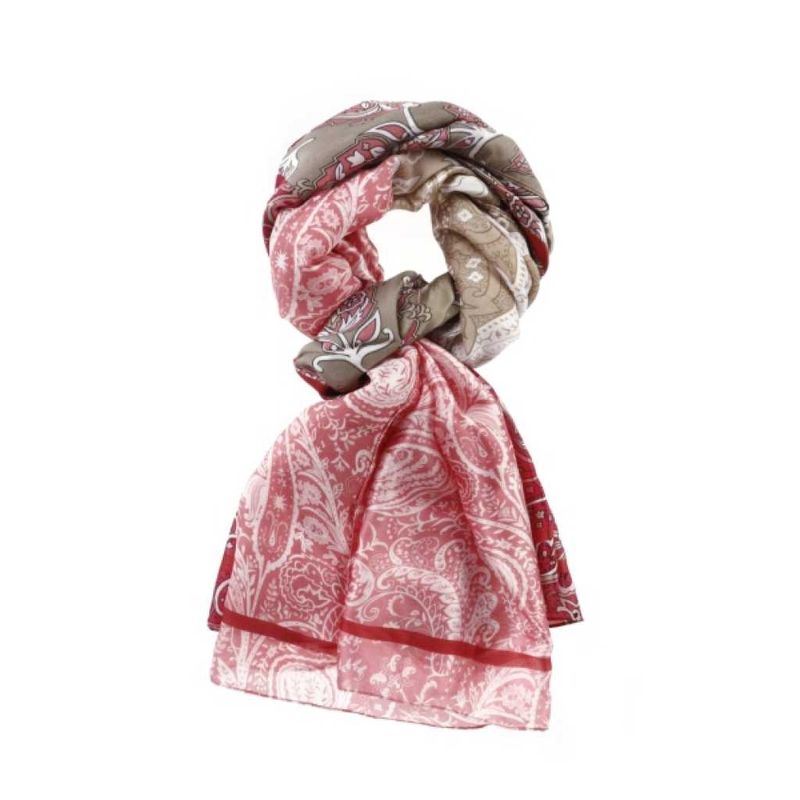 scarf flower pink 90x180 silk feel 80g