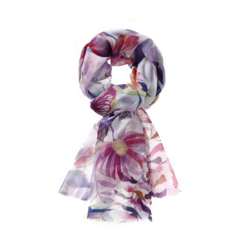 scarf flower purple 90x180   70g
