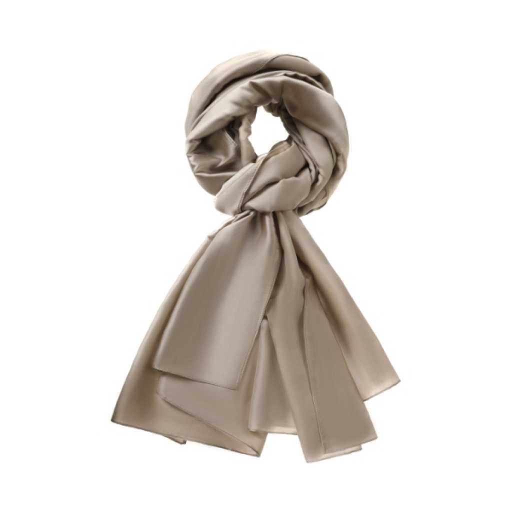 scarf uni beige 85x180 100PE silk feel 120g