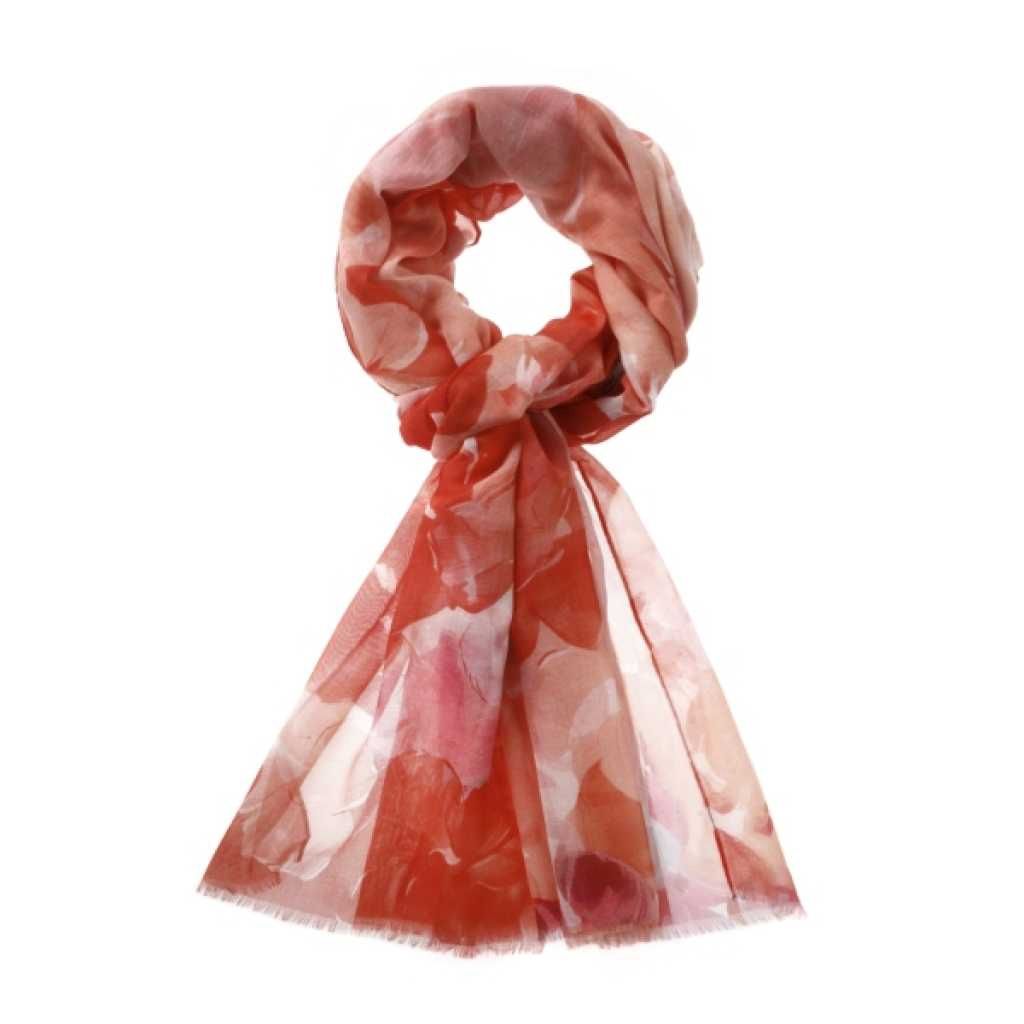 Scarf Flower Orange 90x180