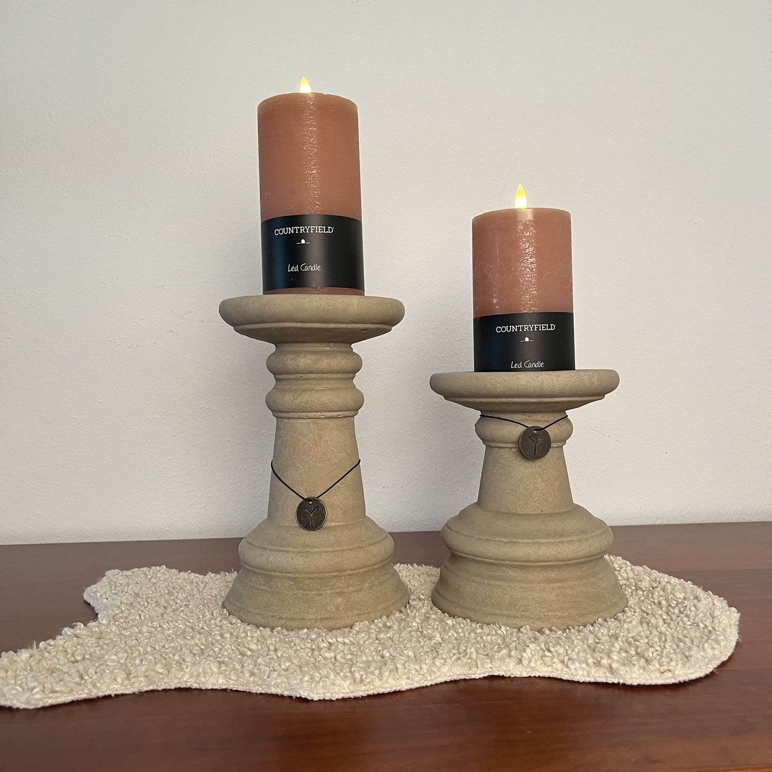 Candleholder Basic Majestic Taupe M D.14 H.18