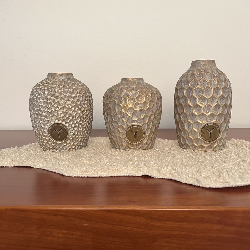 Set of 3 Bottles Idylle Relief Jewel D.11 H.16-14-13