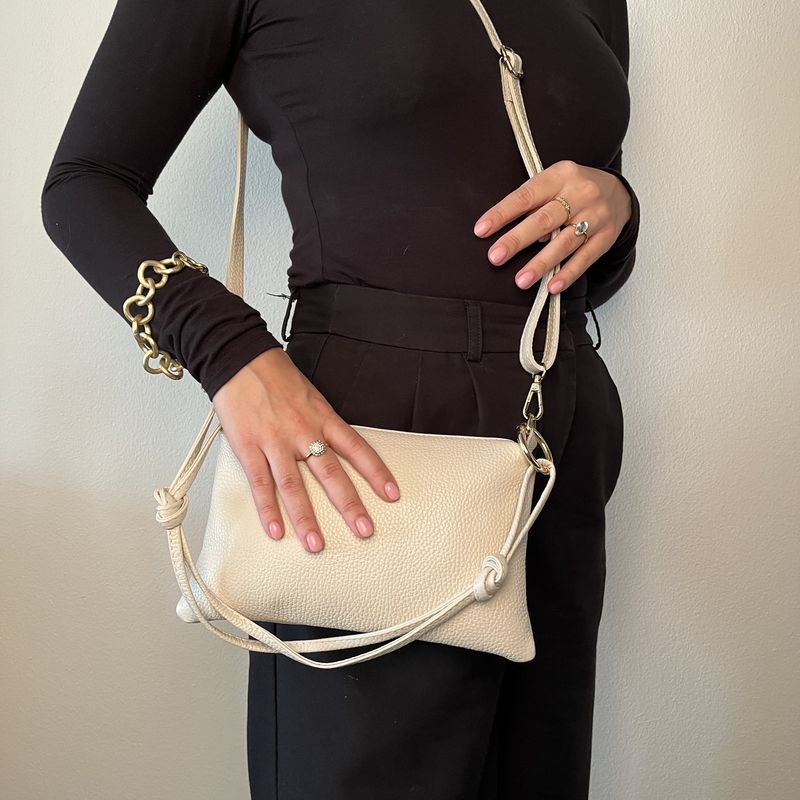 Schoudertas off white Belle
