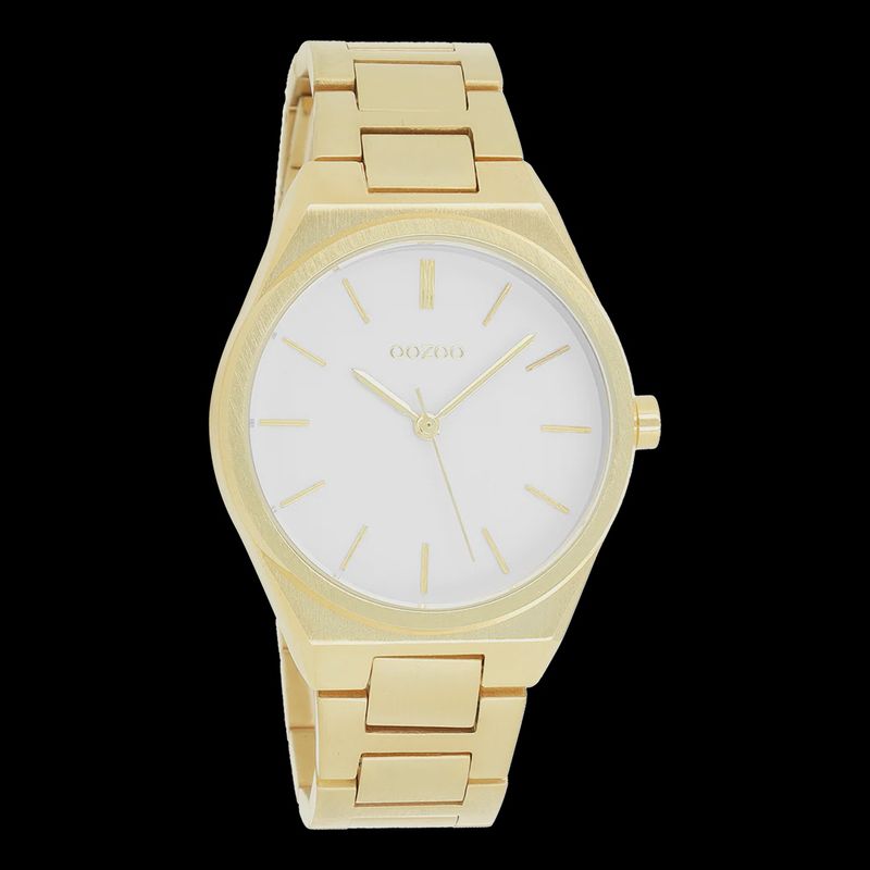 Goudkleurig horloge met goudkleurige roestvrijstalen armband