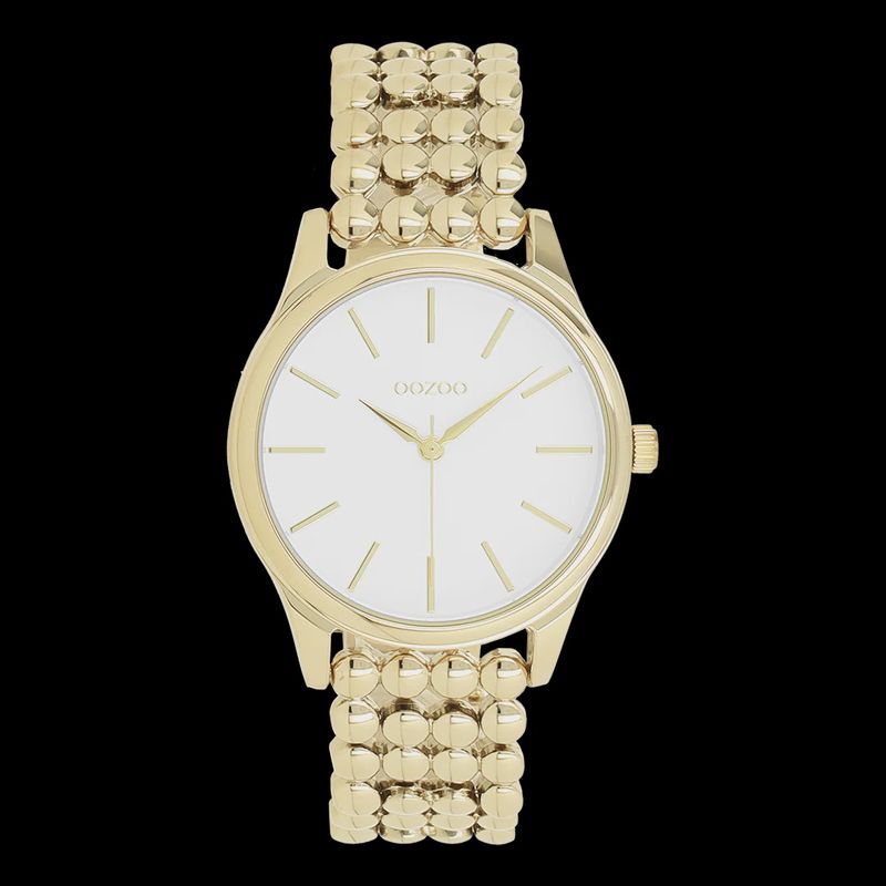 Goudkleurig horloge met dot link-armband