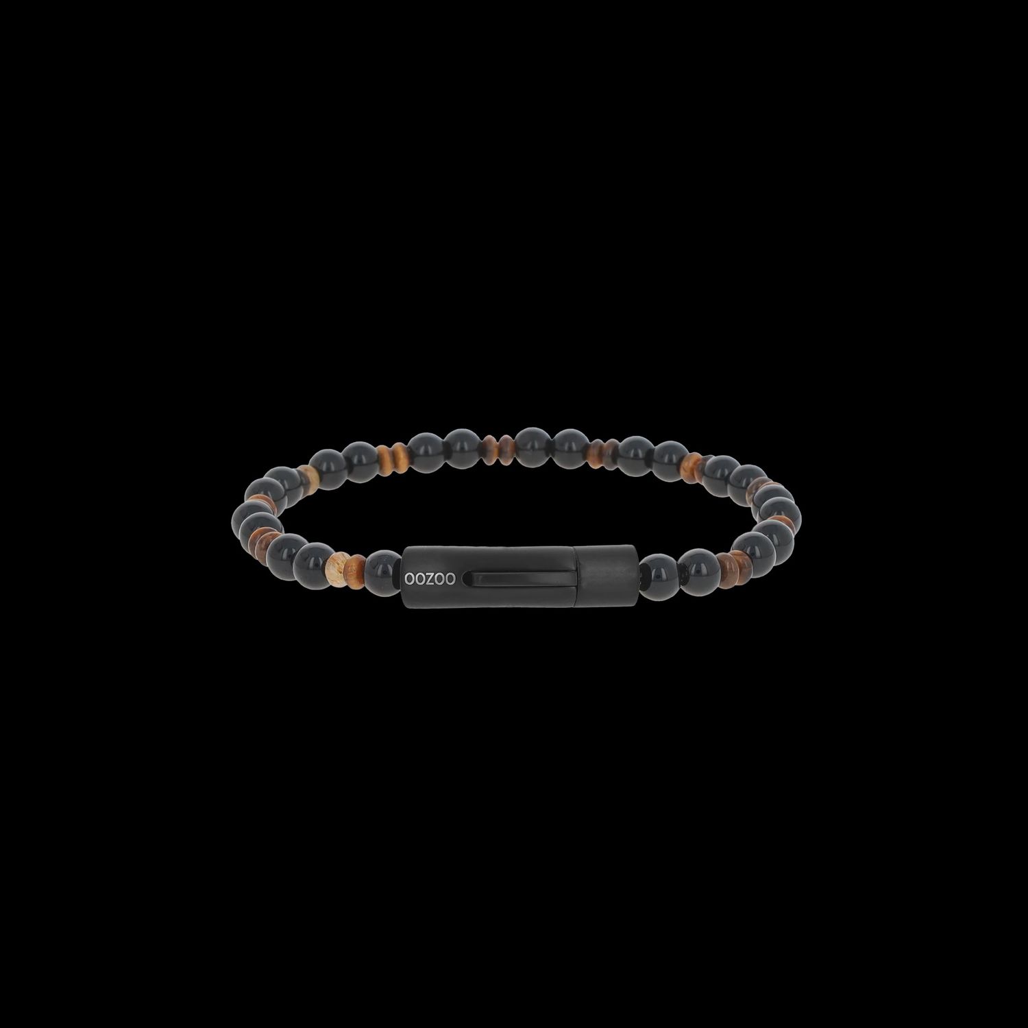 Gele/zwarte tijgeroog en onyx armband
