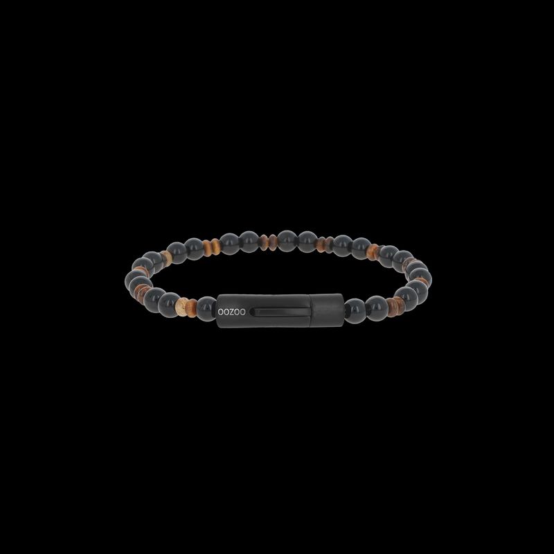 Gele/zwarte tijgeroog en onyx armband