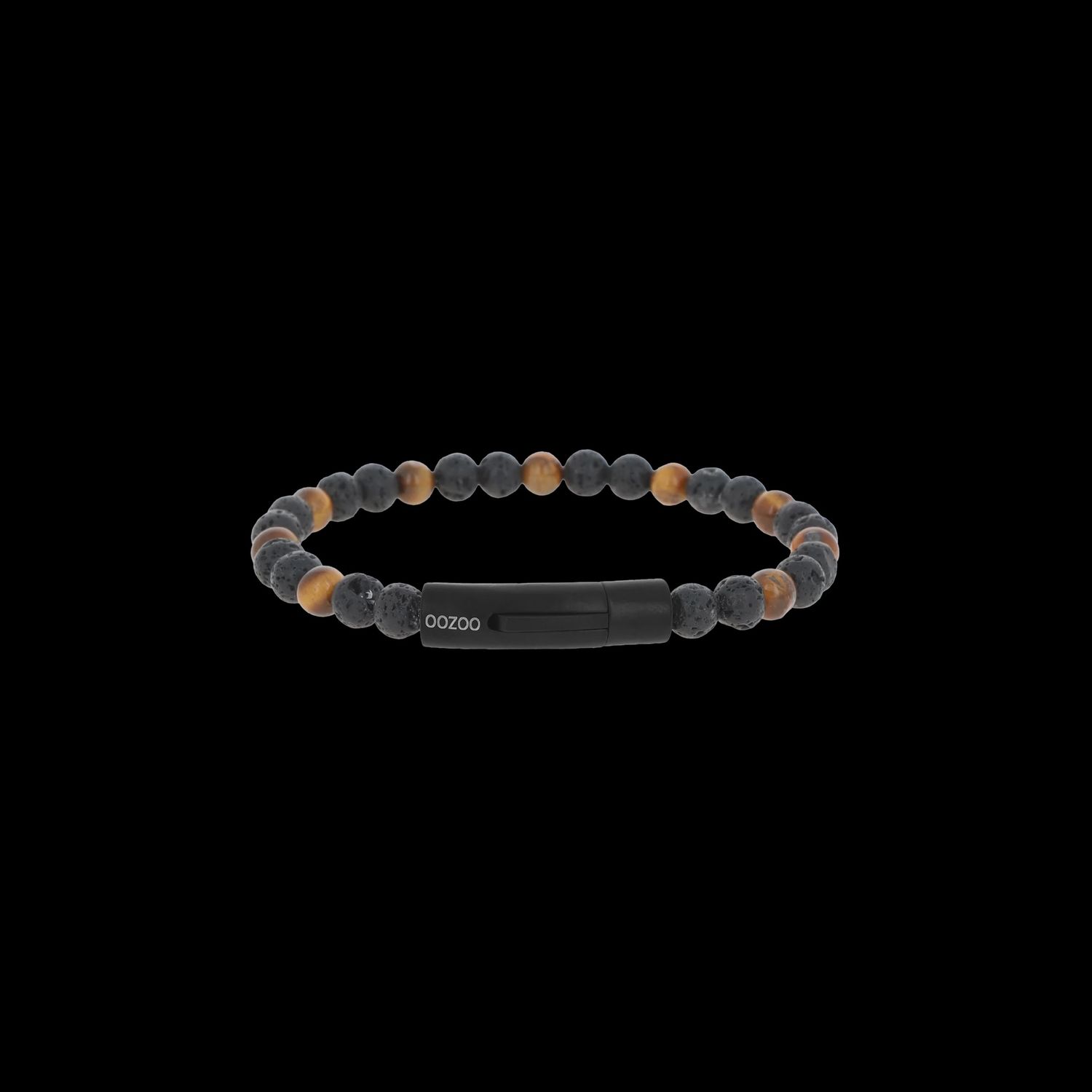 Gele/zwarte tijgeroog en vulcano-armband
