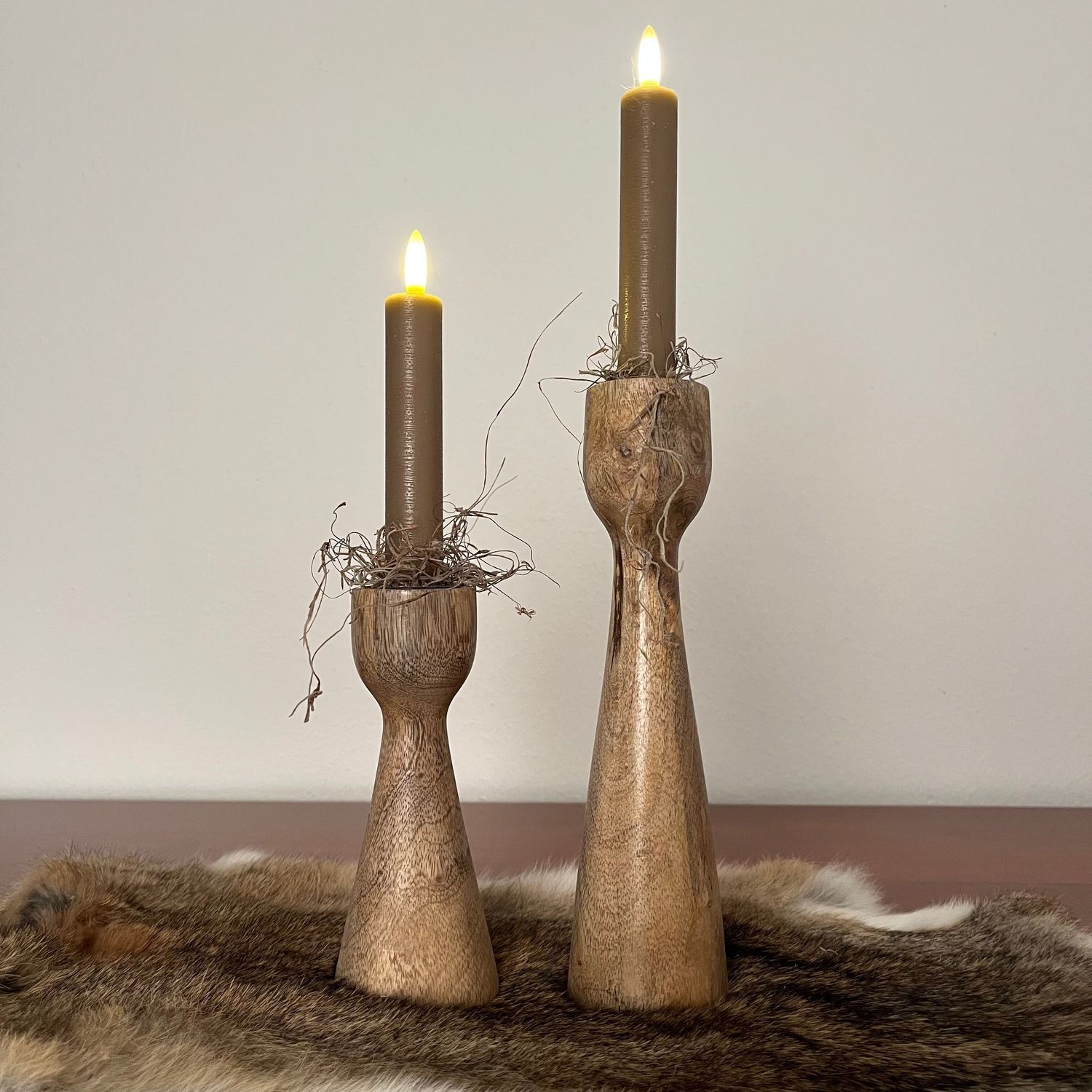 Countryfield LED kaars taupe 15 cm