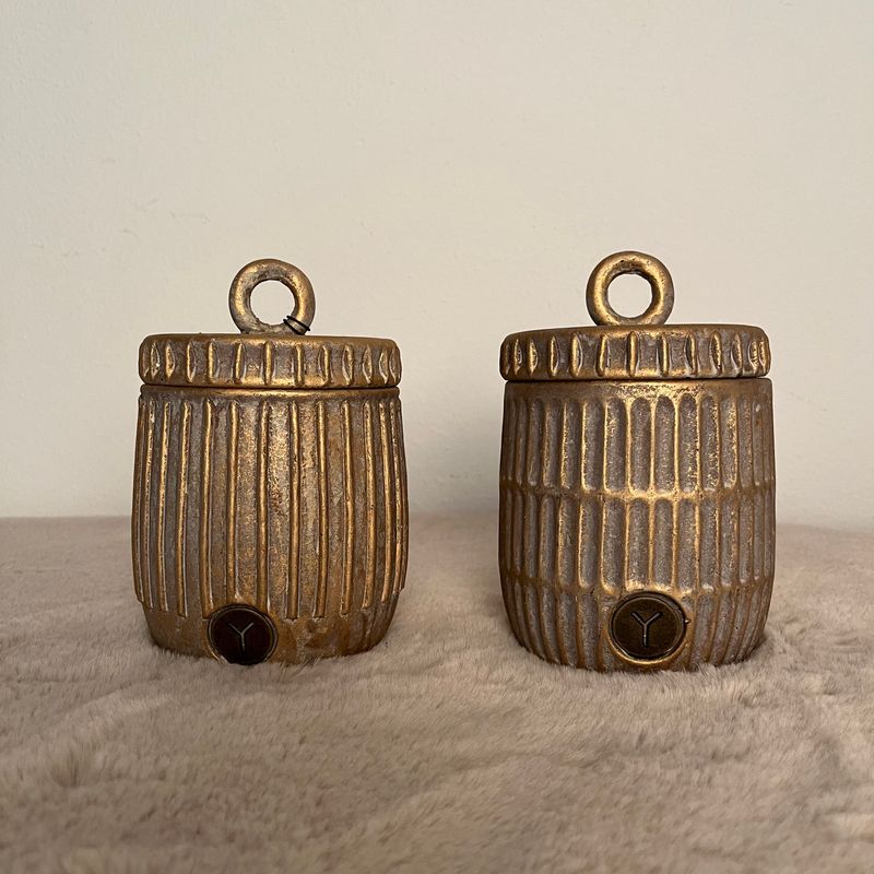 Set of 2 Pot and Top Relief Jewel