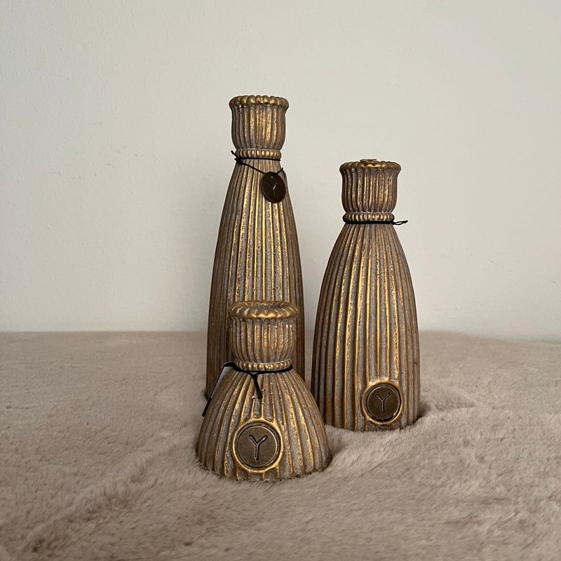 Set of 3 Dinner Kaarsen houders Relief Jewel