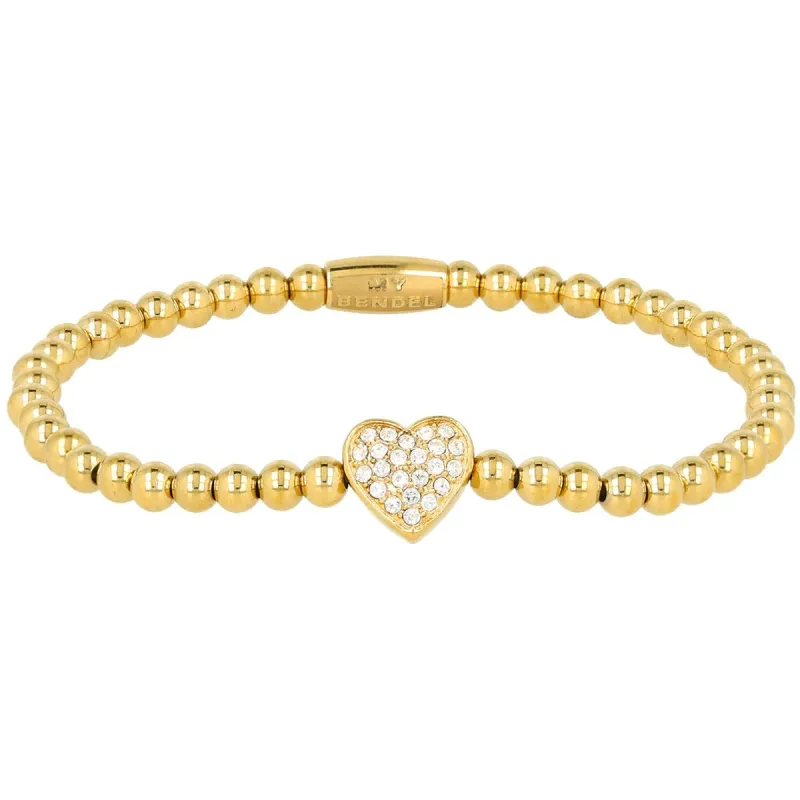 Gouden Armband met zirkonia hartje - My Bendel