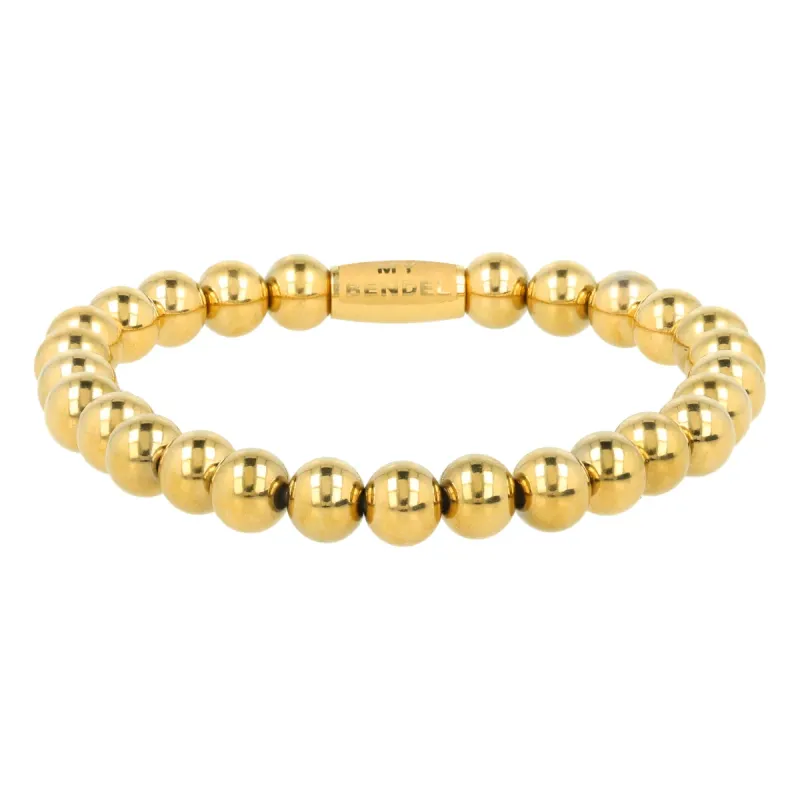 Elastische Kralenarmband • 6 mm • Goud
