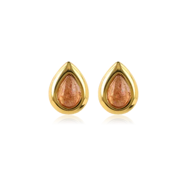 Druppel Studs met Edelsteen • Berry Quartz
