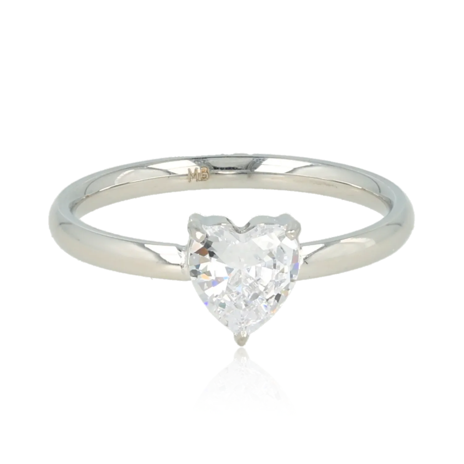 Hartjesring van Zirkonia • Zilver