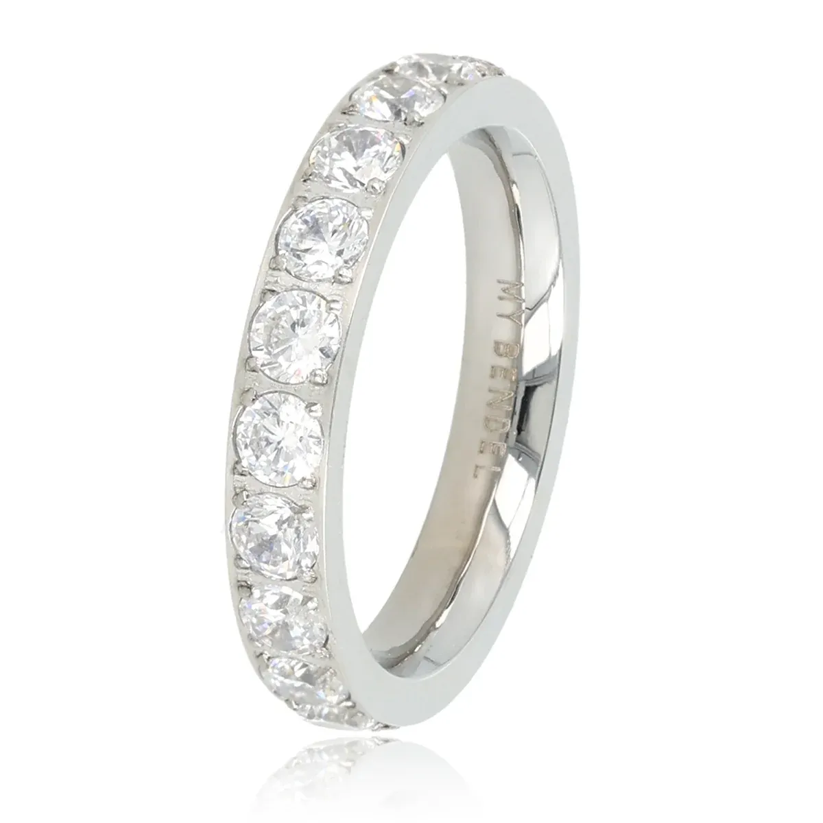 Ring met Zirkonia Steentjes • 3 mm • Zilver