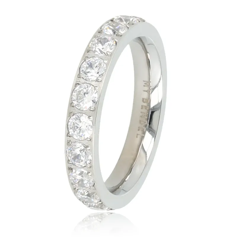 Ring met Zirkonia Steentjes • 3 mm • Zilver