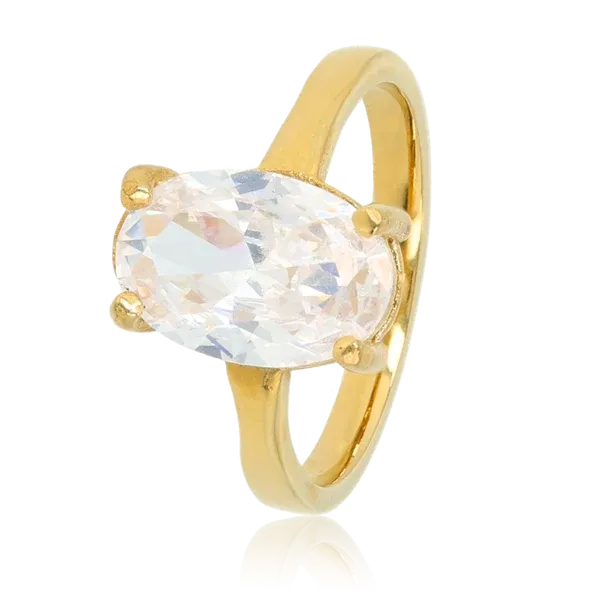Ring met Ovale Zirkonia • Crystal