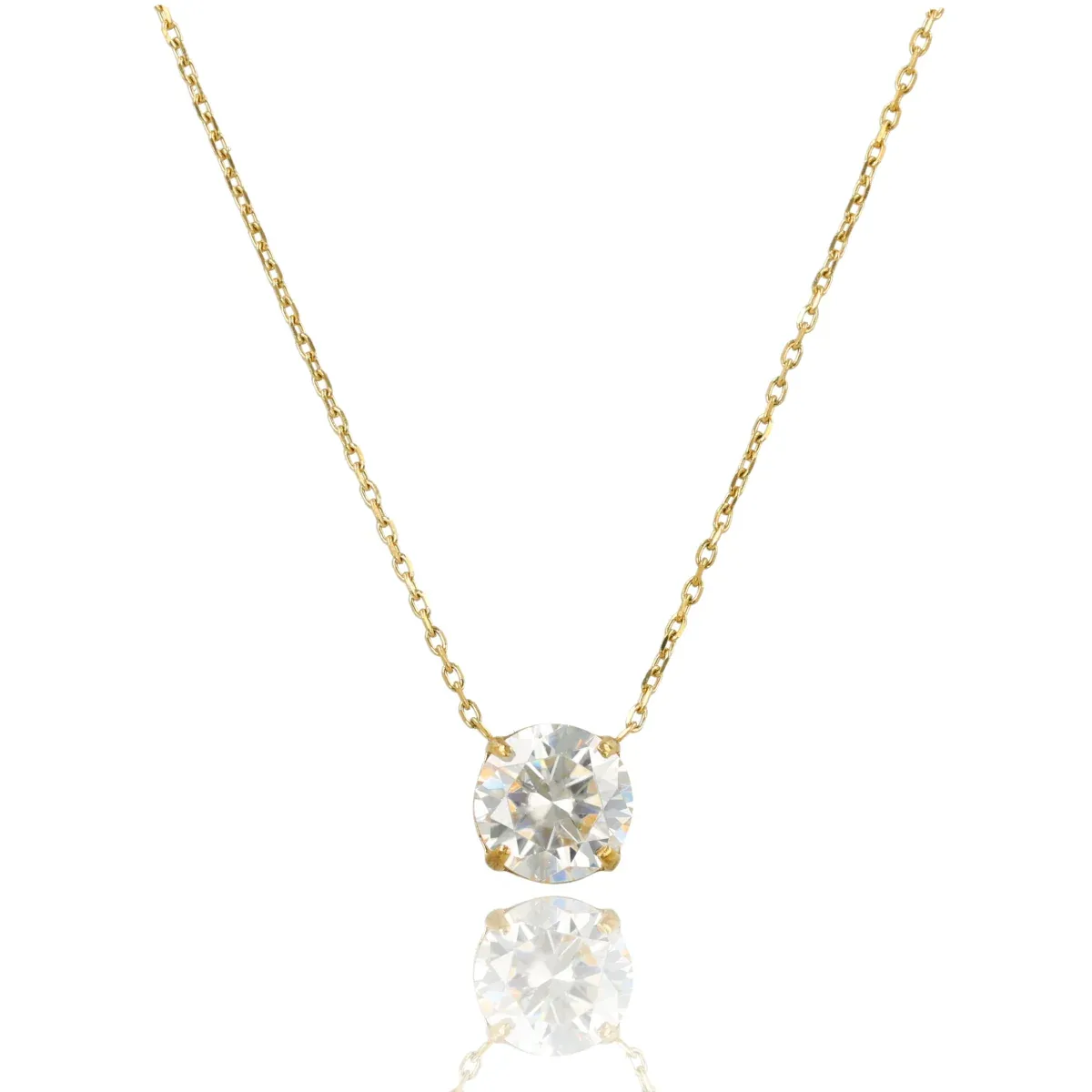 Ketting met Ronde Moissaniet • Goud 8 mm