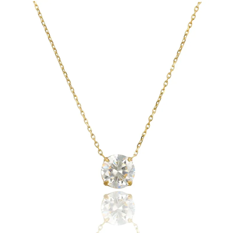 Ketting met Ronde Moissaniet • Goud 8 mm