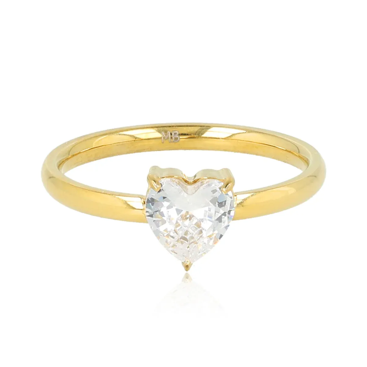 Hartjesring van Zirkonia • Goud