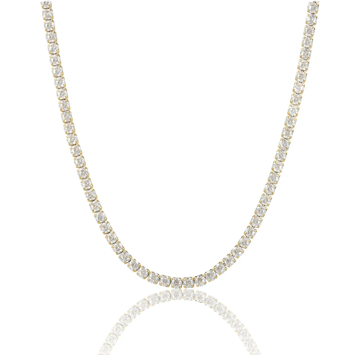Ketting met Zirkonia Steentjes • Goud