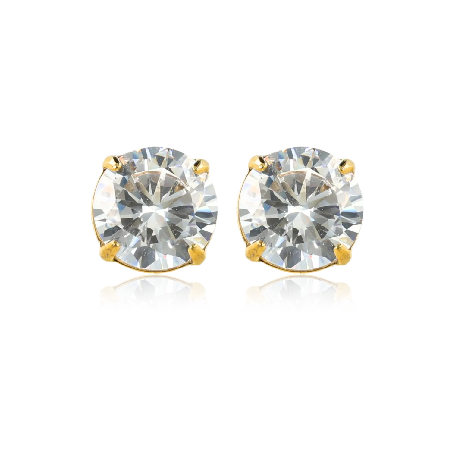 Ronde Studs van Zirkonia • 8 mm • Goud