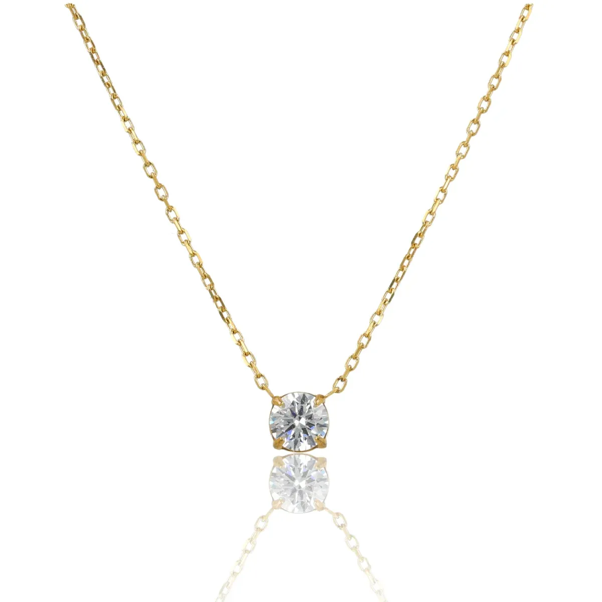 Ketting met Ronde Zirkonia • Goud