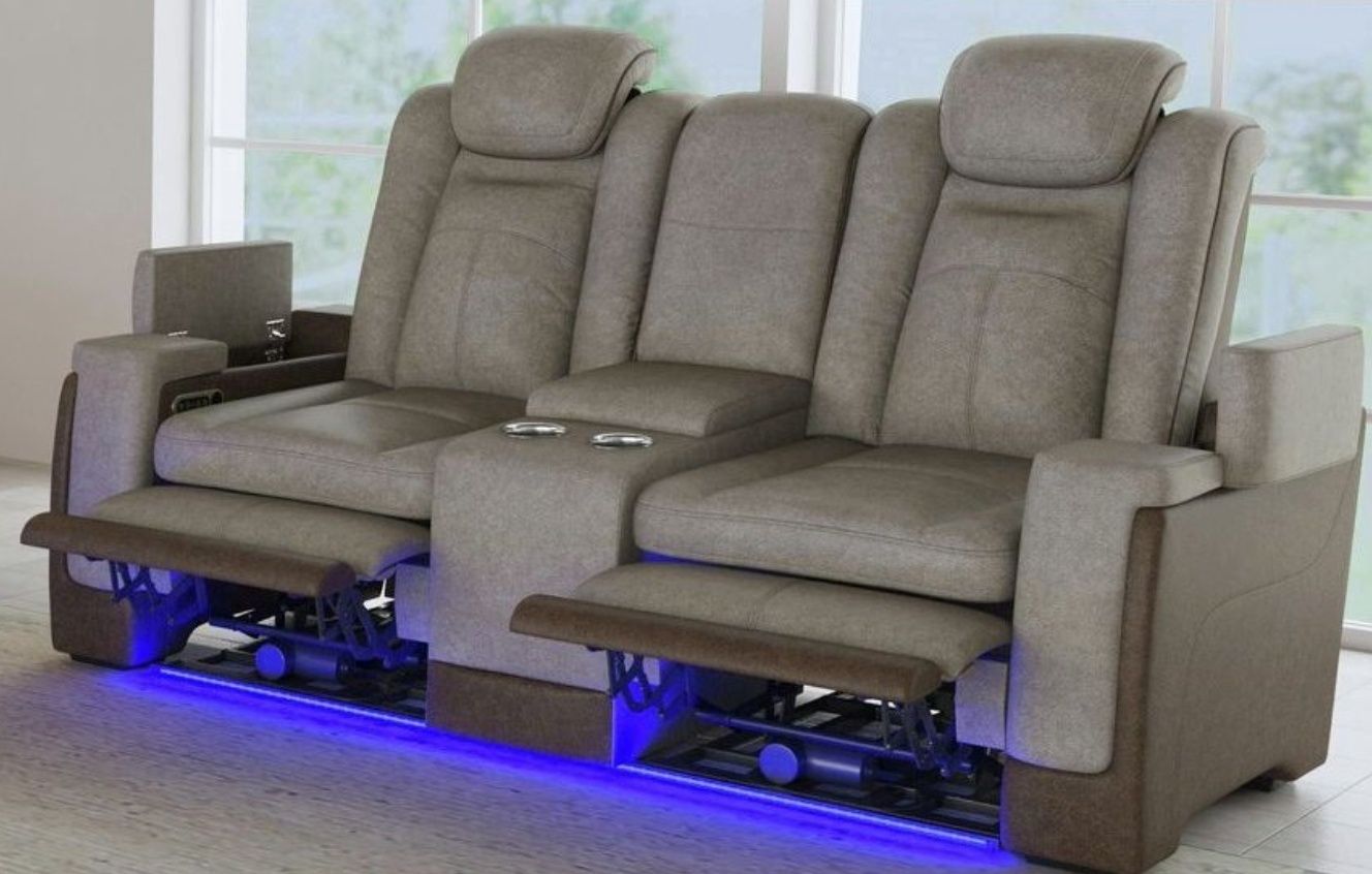 SOFA, COLOR: GREY/BROWN, NAME: LANTANNA, OPTIONS: POWER