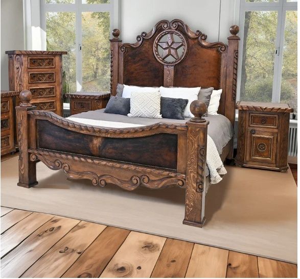 LONE STAR COWHIDE BED 6 PC SET