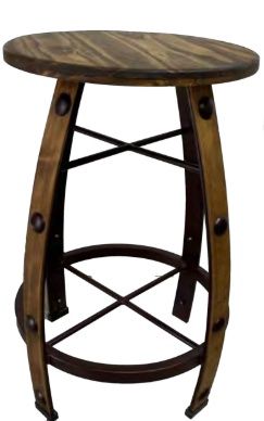 BARSTOOL BARREL W/IRON/ NAILS-BAN 03, COLOR: ND, Size: 24", TYPE: PLAIN