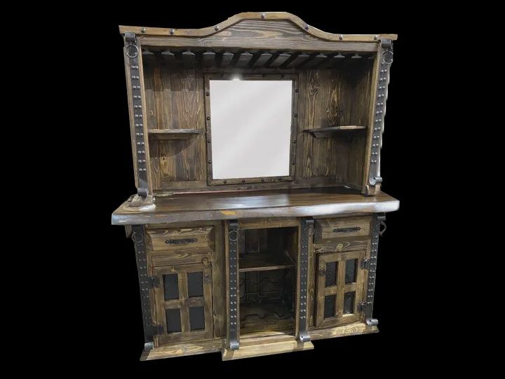 Live Edge Bar With Back Bar 6FT