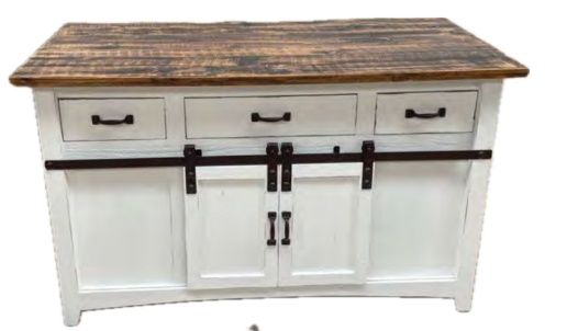 SLIDING DOOR KITCHEN ISLAND, COLOR: WHITE