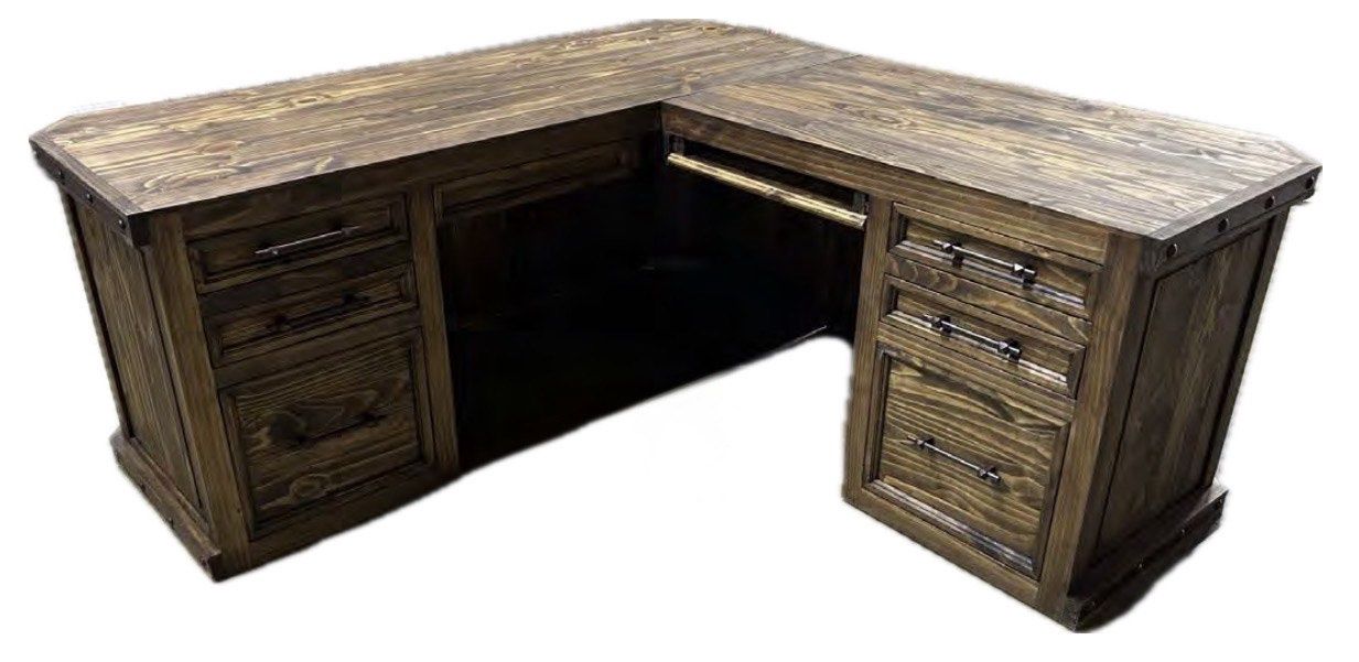 L SHAPE DESK W/METAL, COLOR: ND