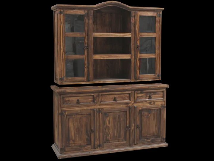 Two Door Hutch, COLOR: RRR, TYPE: W/ STAR