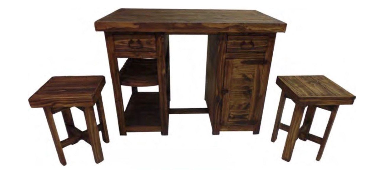 ISLAND W/DRAWER/2 STOOLS MES 30, COLOR: RRR