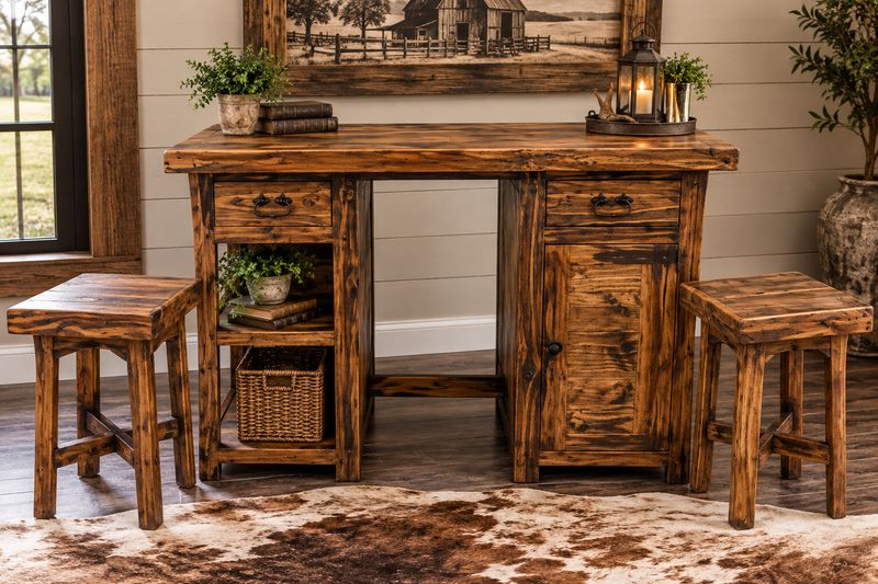 ISLAND W/DRAWER/2 STOOLS MES 30