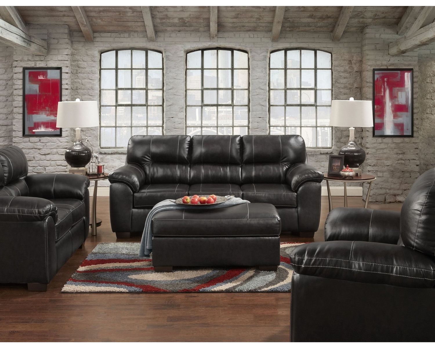 5603 Austin Livingroom set, COLOR: BLACK, TYPE: SOFA