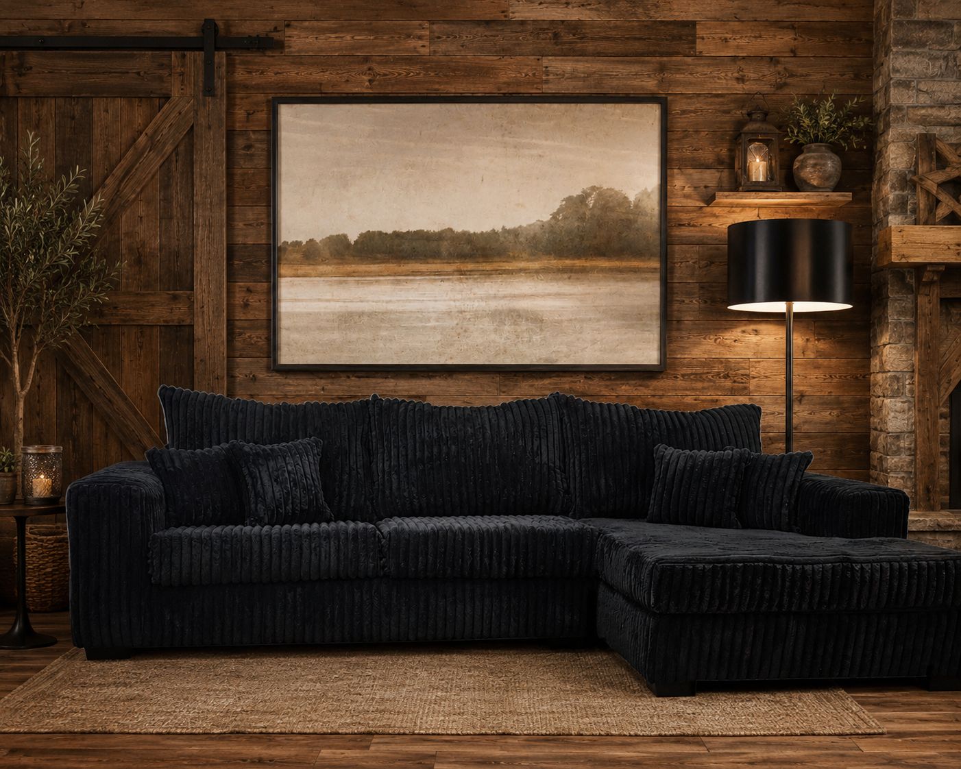 1008 SECTIONAL, COLOR: 1008 Black Nashville