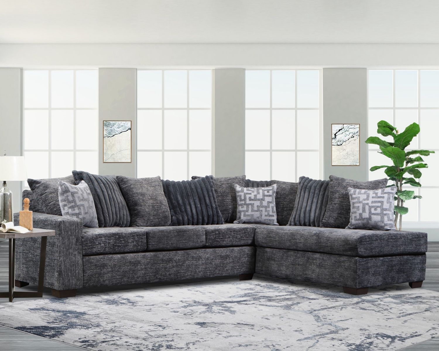 2865 SECTIONAL, COLOR: 2865 Galactic Charcoal