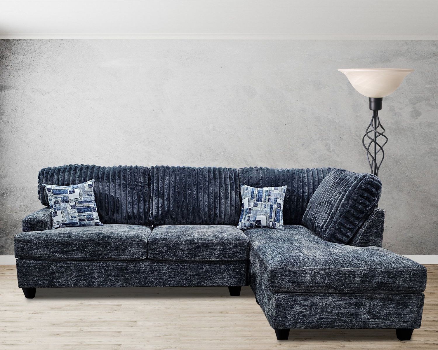 6129 SECTIONAL, COLOR: 6129 Galactic Charcoal