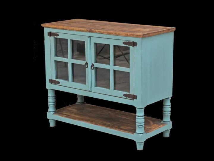 Two Glass Door Cabinet with Shelf