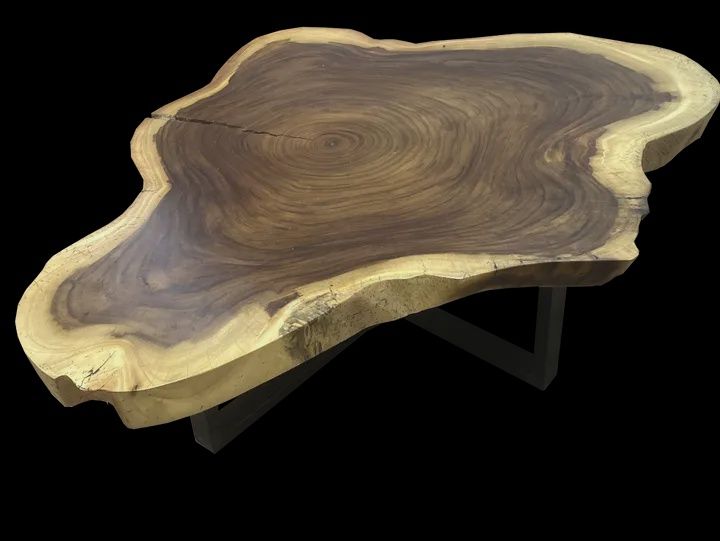 Parota Coffe Table w/Iron Base